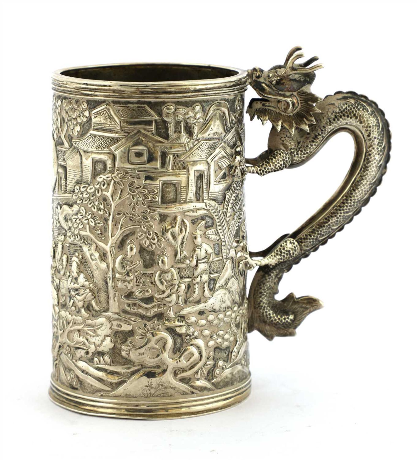 A Chinese silver mug,