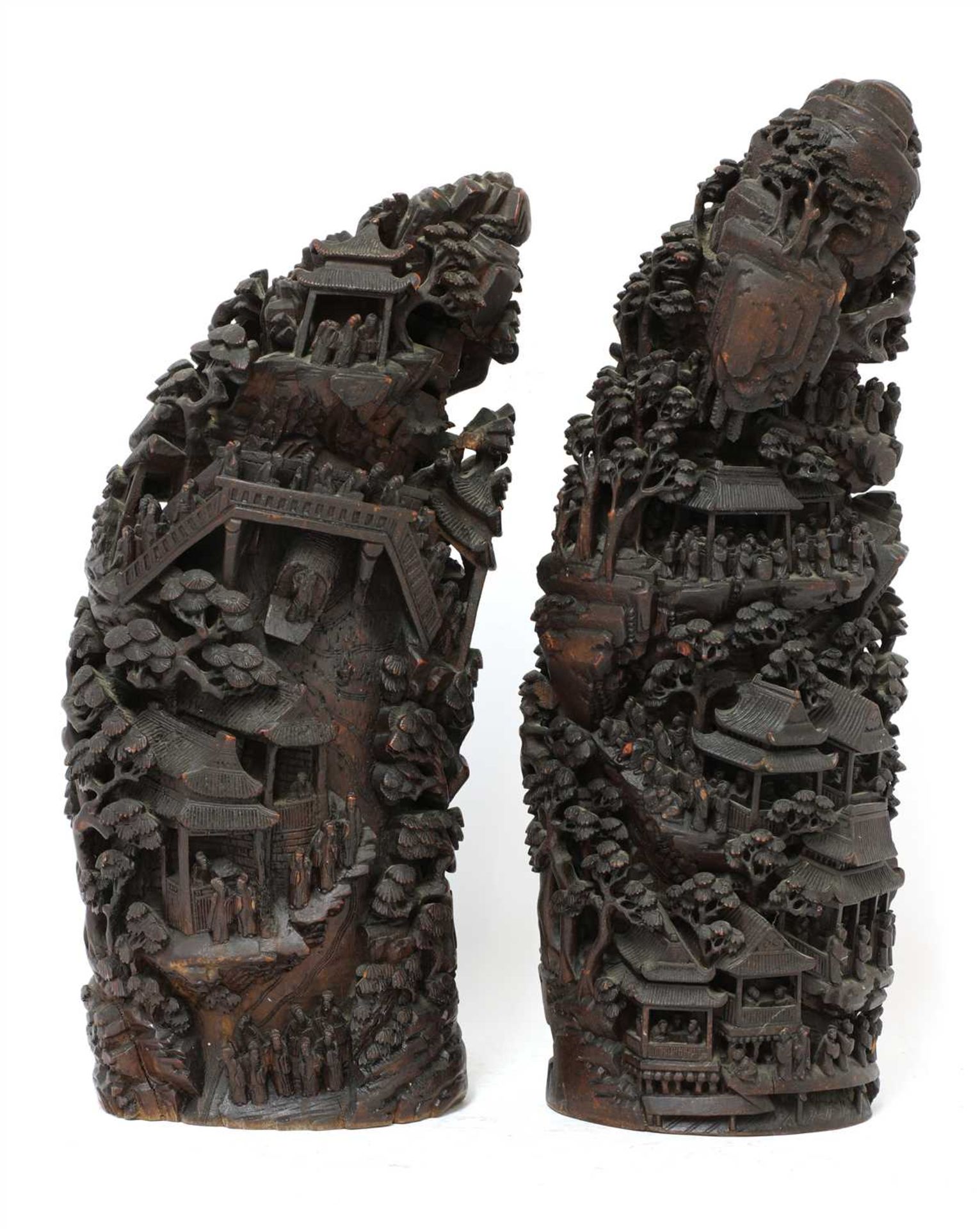 Two Chinese bamboo carvings,