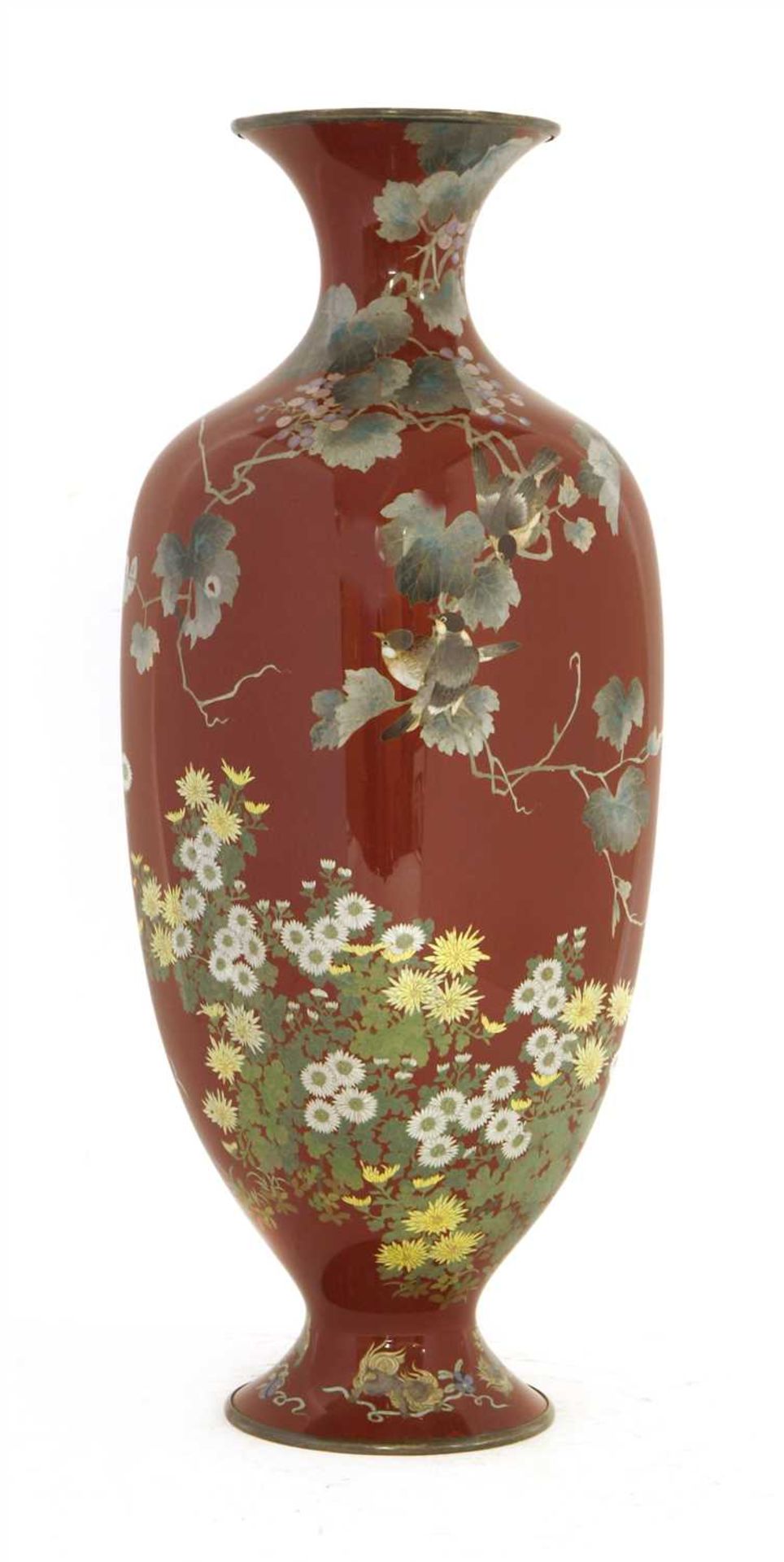 A Japanese cloisonné vase,