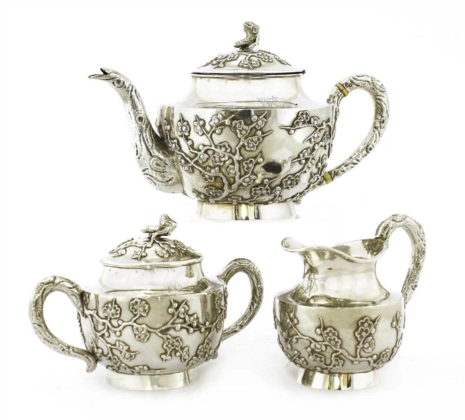 A Chinese silver tea set,