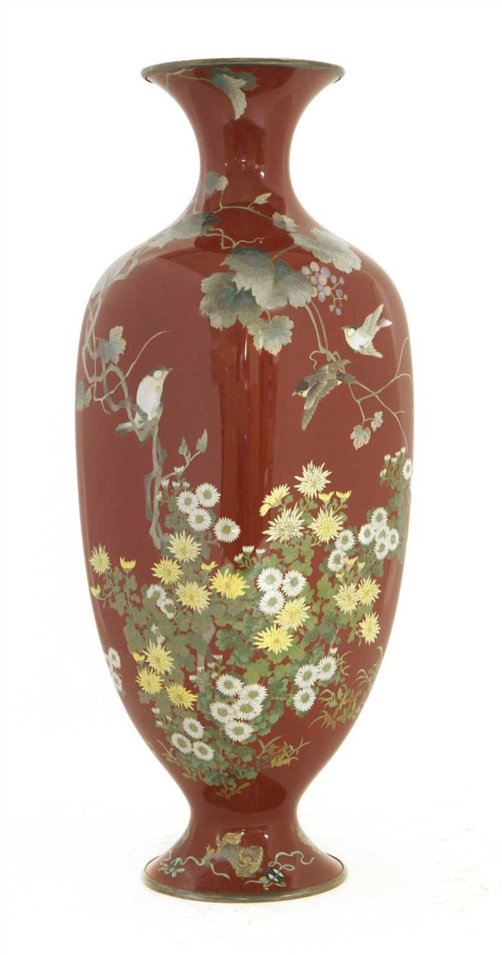 A Japanese cloisonné vase, - Image 2 of 2