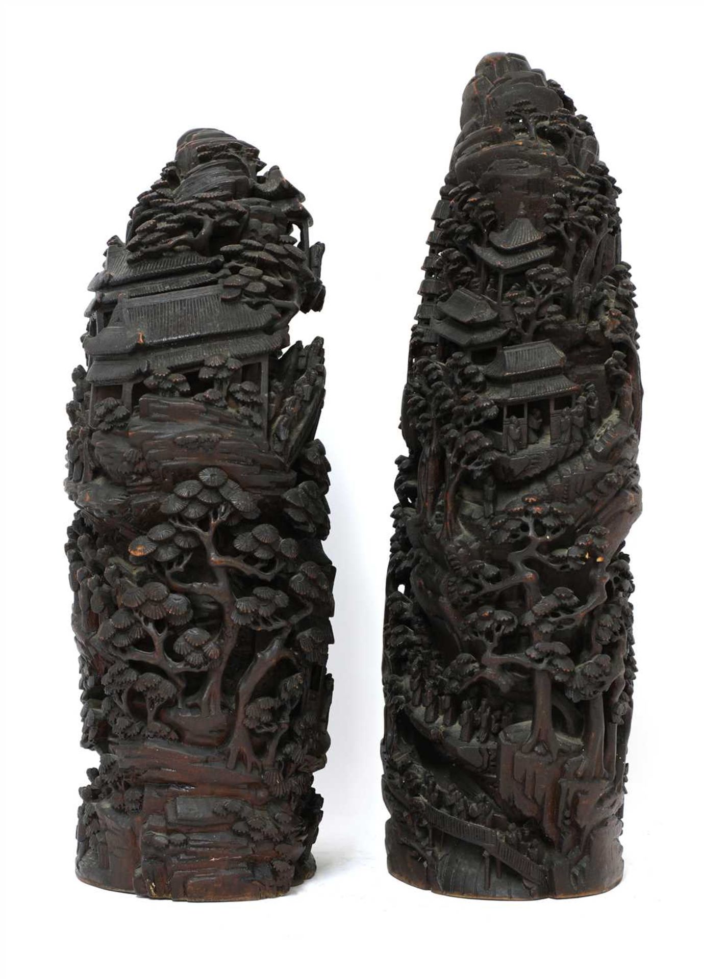 Two Chinese bamboo carvings, - Image 4 of 4