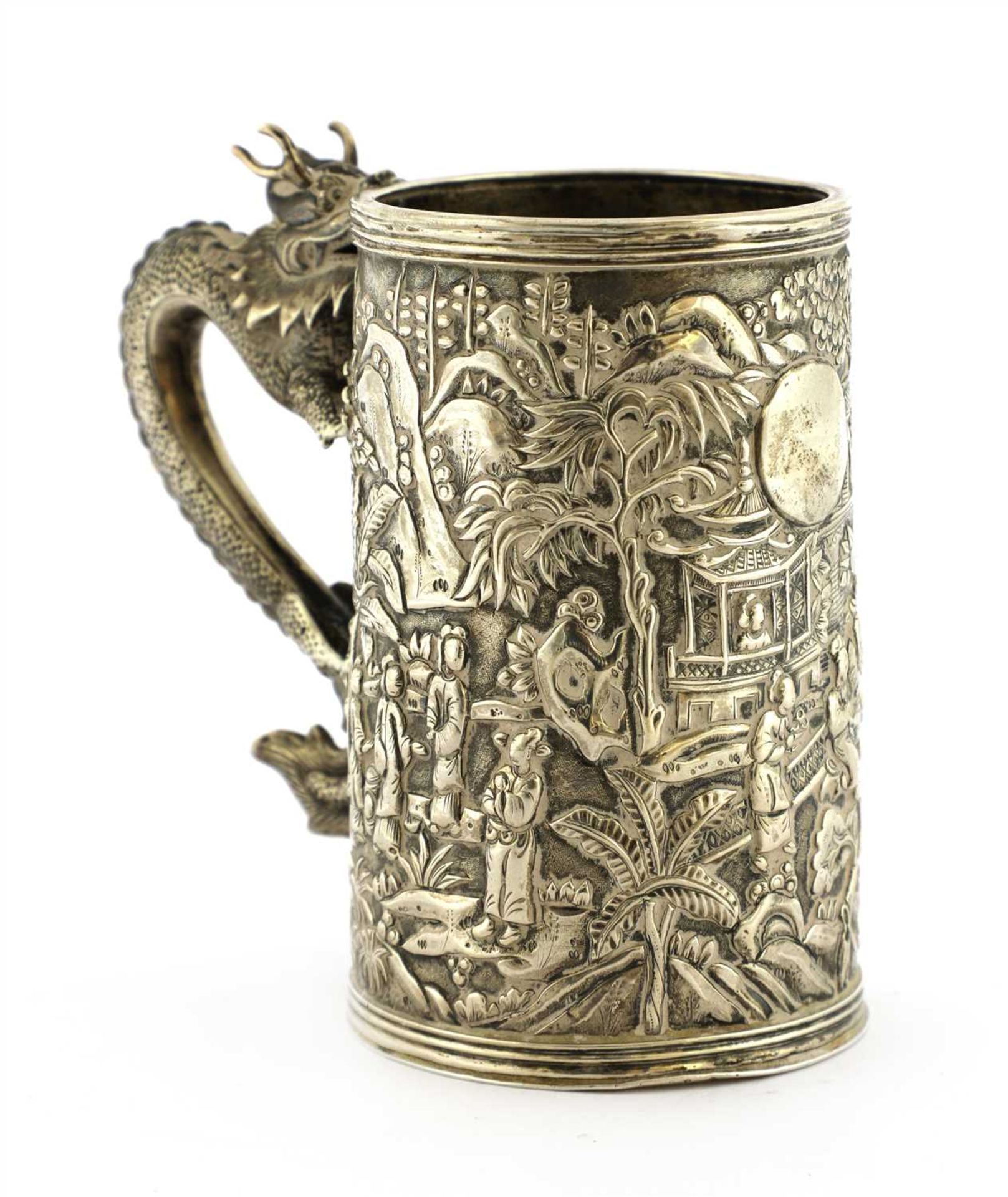 A Chinese silver mug, - Image 2 of 3