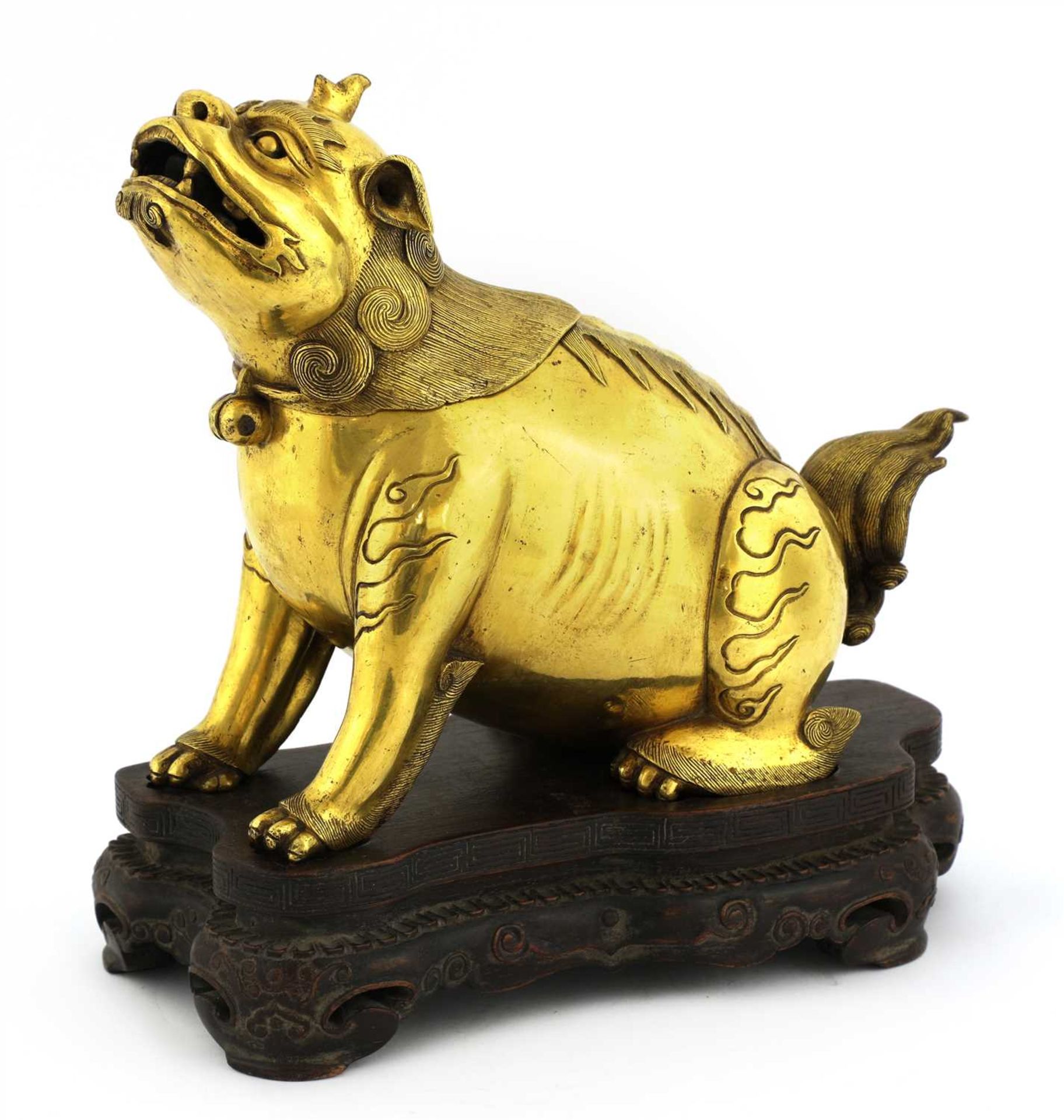 A Chinese gilt bronze incense burner, - Image 2 of 2