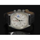 A gentlemen's stainless steel Tissot Seastar Chronograph automatic strap watch, c.1970,