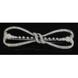 A French Belle Époque diamond set bow brooch,