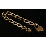 A 15ct gold open curb link bracelet,