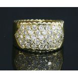 An 18ct gold diamond set band ring,