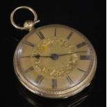 An 18ct gold key wound open faced pocket watch,