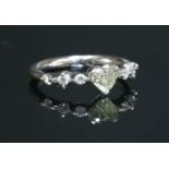 A platinum single stone diamond ring,