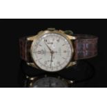 A gentlemen's 18ct gold ITA Geneve Suisse mechanical strap watch