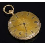 A gold key wound open faced Repeater pocket watch Lepine a Cylindre Quatre Joyaux,