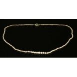 A single row graduated pearl necklace