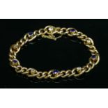 A late Victorian sapphire and diamond bracelet,
