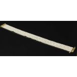 A gold cultured freshwater pearl lattice choker,