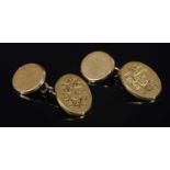 A pair of 18ct gold oval and circular chain link cufflinks,