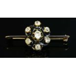 A Victorian diamond and enamel cluster,