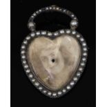 A Victorian gold and silver, split pearl, padlock form brooch pendant,