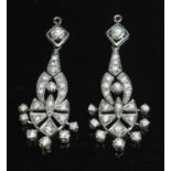 A pair of Art Deco-style diamond set detachable earring drops or pendants,