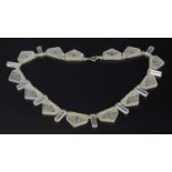 An Art Deco glass necklace,
