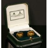 A pair of 18ct gold grouse swivel link cufflinks,