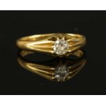 A gentlemen's single stone diamond ring,