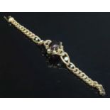 A Victorian gold garnet, diamond and opal bracelet,