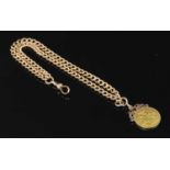 A 15ct gold two row curb chain bracelet,