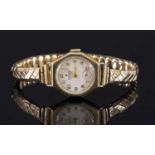 A ladies' 9ct gold Rolex Precision mechanical strap watch, c.1950,