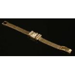 A ladies' 9ct gold, diamond set mechanical cocktail watch, c.1945-1955,