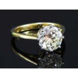 An 18ct gold single stone diamond ring,