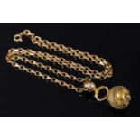 A Victorian Etruscan Revival gold bead pendant, c.1860,