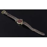 A ladies' Vermeil silver gilt Must de Cartier mechanical strap watch, c.1980,