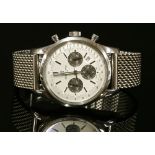 A gentlemen's stainless steel Breitling Transocean chronograph automatic bracelet watch,