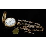 A 9ct gold top wind hunter pocket watch,