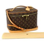 A Louis Vuitton monogrammed soft-sided beauty case