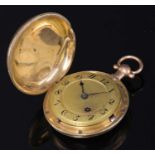 An 18ct gold key wound hunter pocket watch,