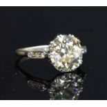 An Art Deco single stone diamond ring,