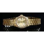 A ladies' 18ct gold Rolex Oyster Perpetual Datejust automatic bracelet watch, c.1989,