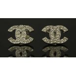 A pair of Chanel double 'C' clip-on earrings,
