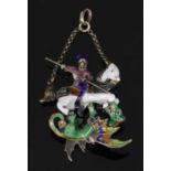 An Austro-Hungarian silver gilt St. George and the Dragon pendant,