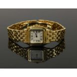 A ladies' 18ct gold Cartier Panthère quartz bracelet watch,