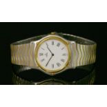 A gentlemen's bi-colour Ebel Classic Waves quartz bracelet watch, c.1982