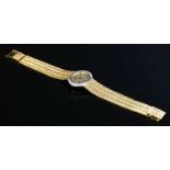 A ladies' 18ct gold diamond set L U Chopard mechanical bracelet watch, c.1970,