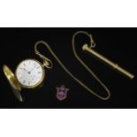 An 18ct gold side wind hunter pocket watch,