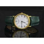 A gentlemen's 18ct gold Patek Philippe Calatrava mechanical strap watch,