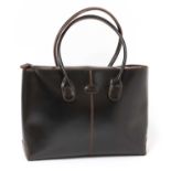A Tod's brown leather shopper tote