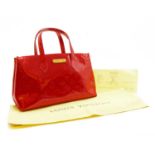 A Louis Vuitton Red vernis leather Wilshire pomdam bag