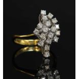 An 18ct gold diamond set spray ring,