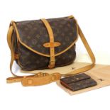 Louis Vuitton monogrammed canvas Saumur 35 satchel bag, and purse